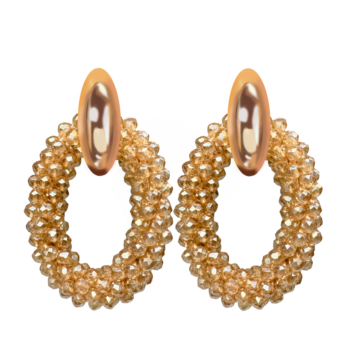 Cocktail @ Ciprian - Gold-plated crystal hoop earrings