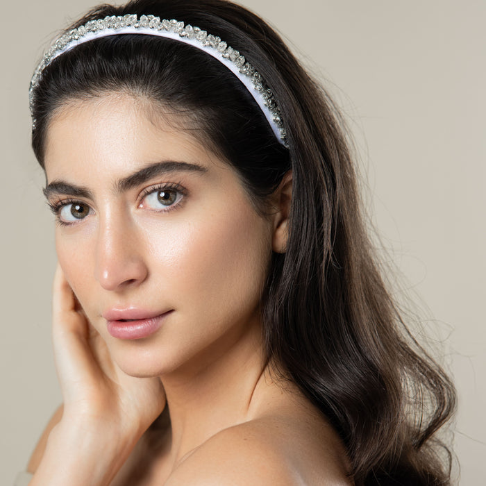 Fiocco - Thin bridal headband with crystals