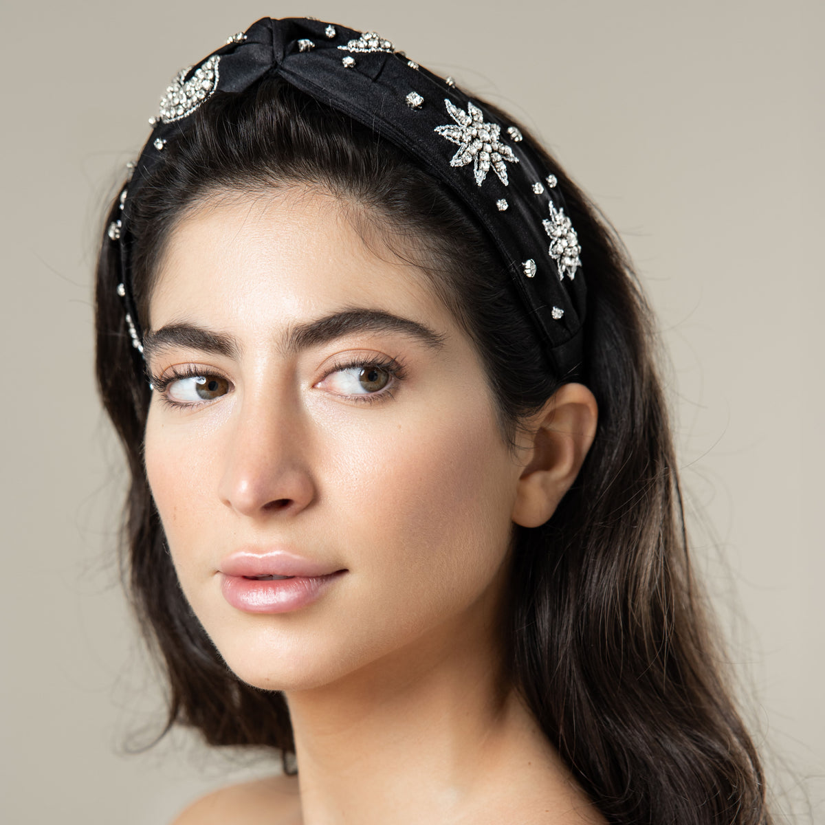 Grande Stella Luna - Sparkling turban headband with star design