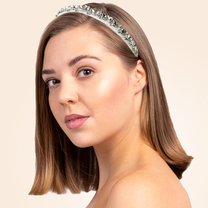 Fiocco - Thin bridal headband with crystals