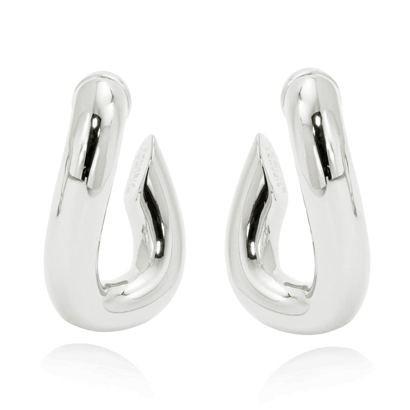 GIGI - Silver-plated hoop earrings with a modern twist
