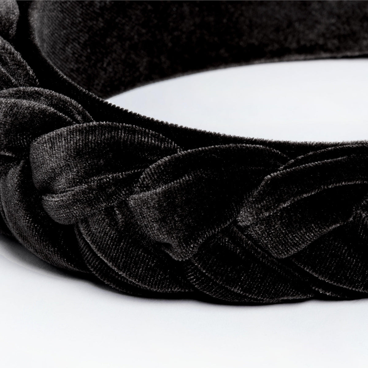 Scarcela - Braided velvet headband in dark grey