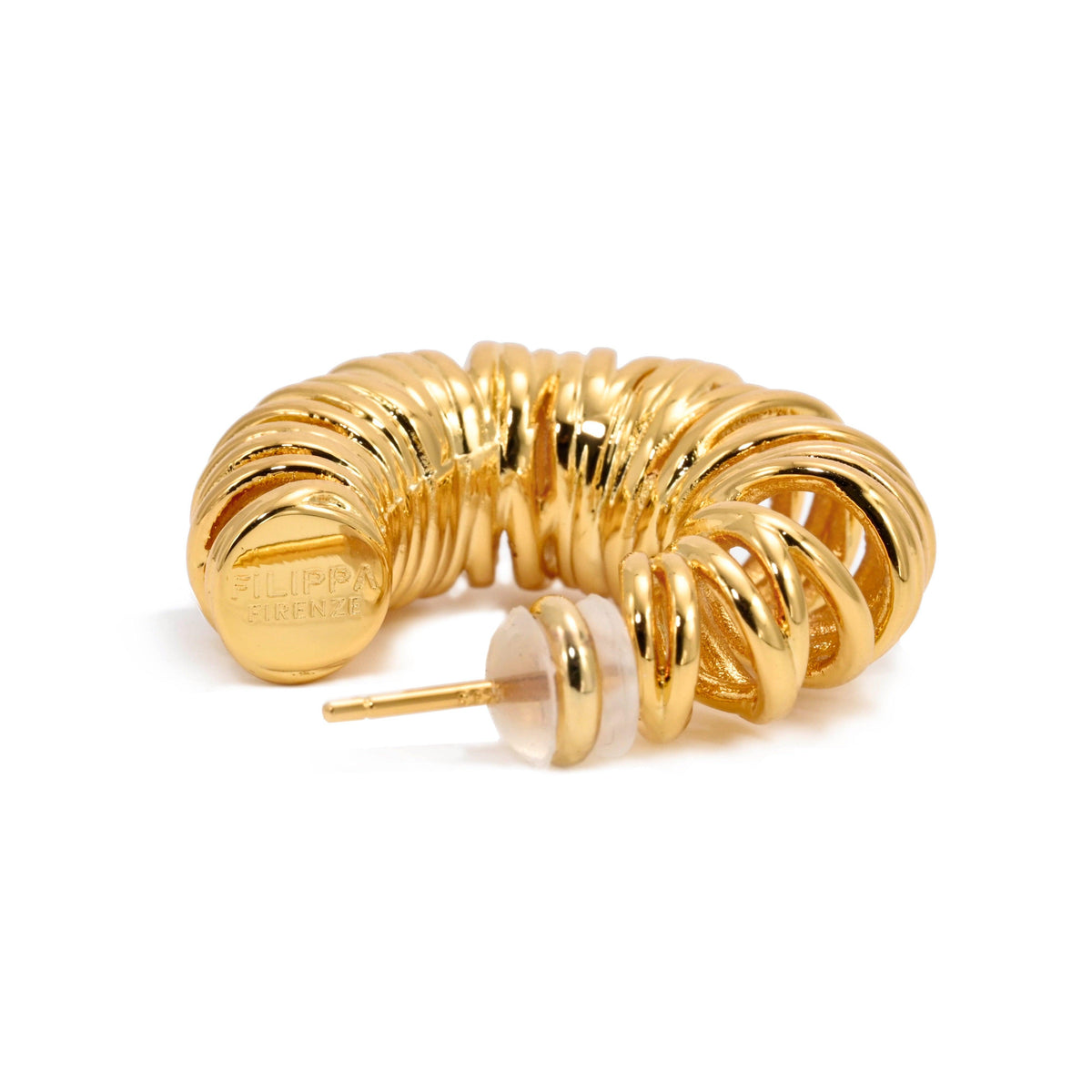 Allora - Moderne Curly Hoop Creolen Gold - Filippa Firenze