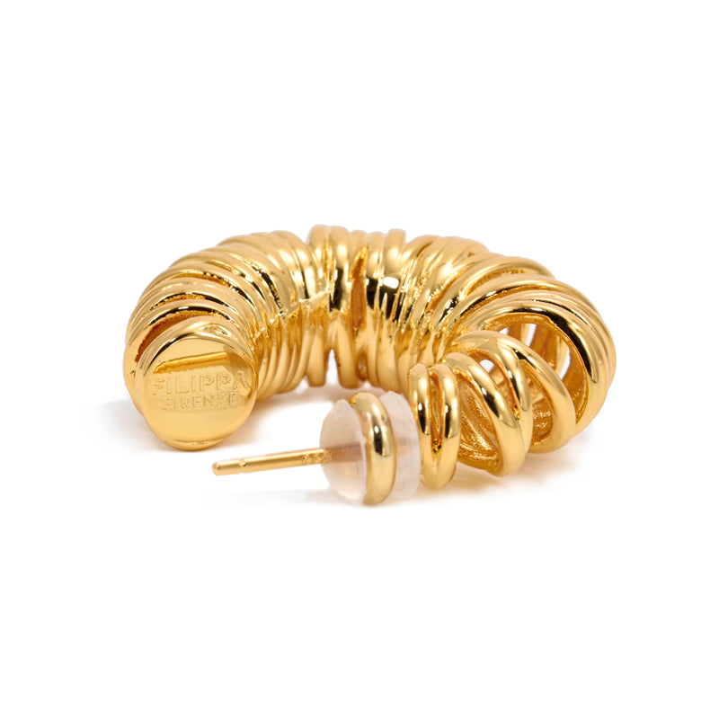 Allora - Moderne Curly Hoop Creolen Gold - Filippa Firenze