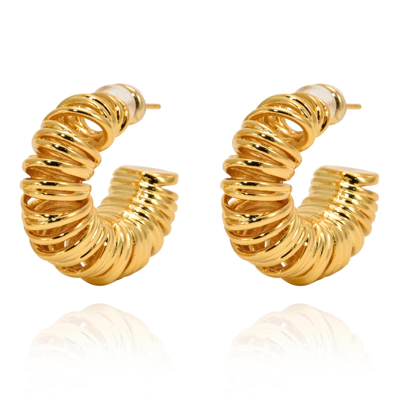 Allora - Moderne Curly Hoop Creolen Gold - Filippa Firenze