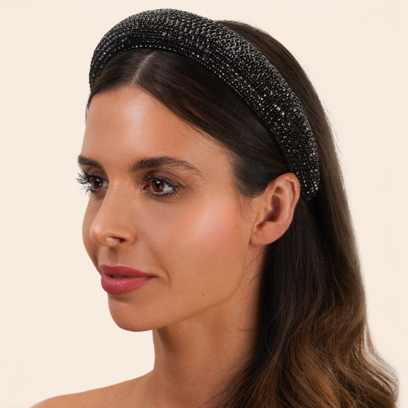 Bagatelle Babe - Statement Crystal Headband in Black