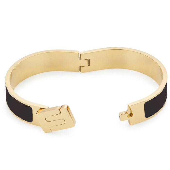 Filippa - Gold und Emaille Statement Armreif in Schwarz - Filippa Firenze