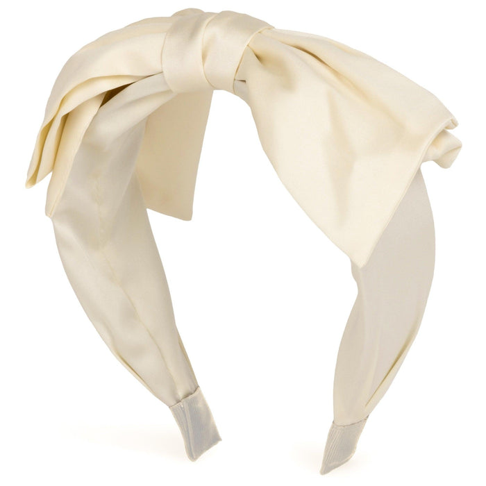 Satin Bow - Satin Haarreif mit Schleife in Creme - Filippa Firenze